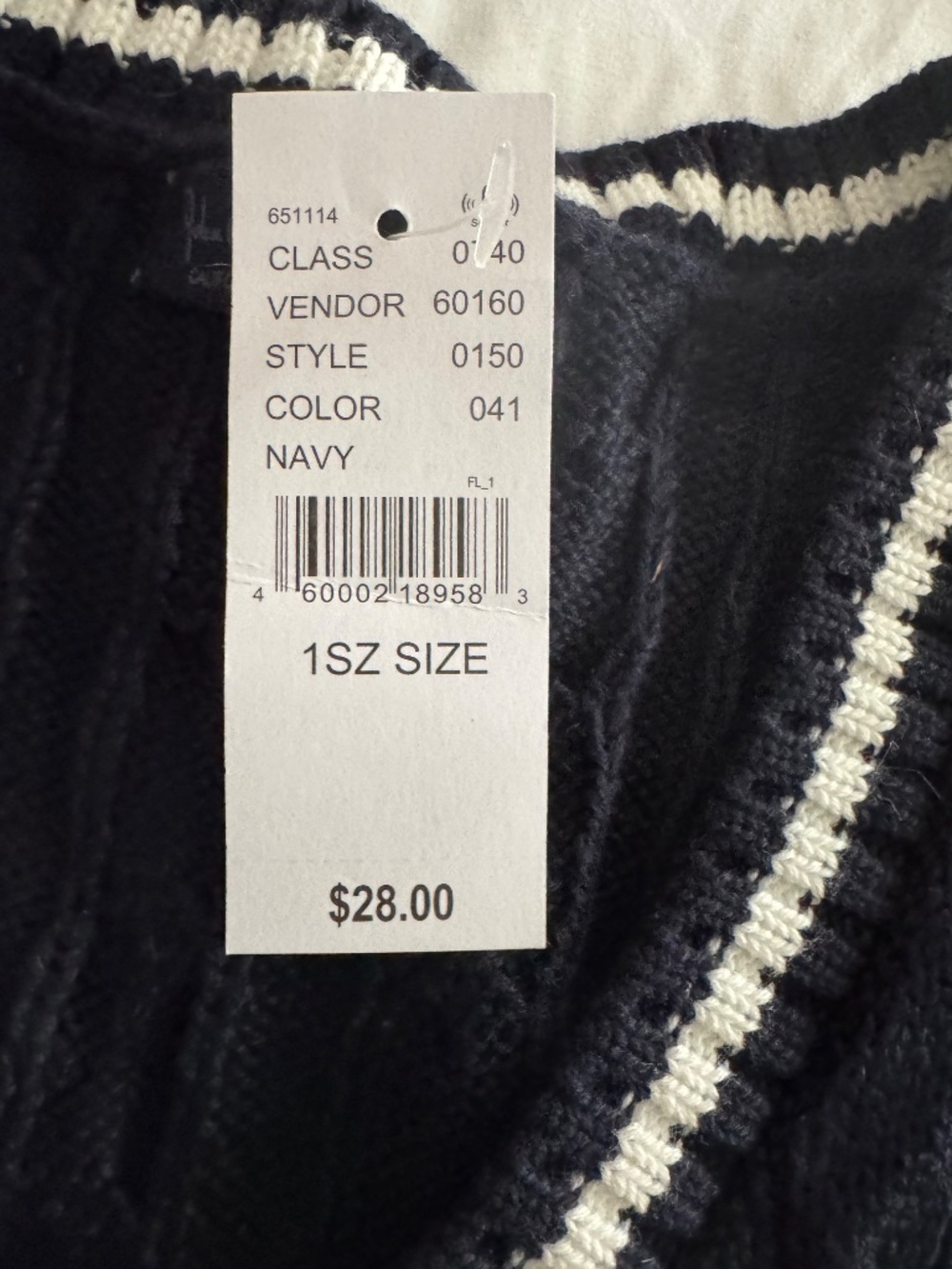 Brandy Melville John Galt Sleeveless Sweater Navy One Size NWT Y2K - Picture 2 of 3